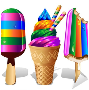 Adesivo Ice Cream Ice Lolly Rainbow Colors - Ice Cream Clipart Transparent Background (400x400)