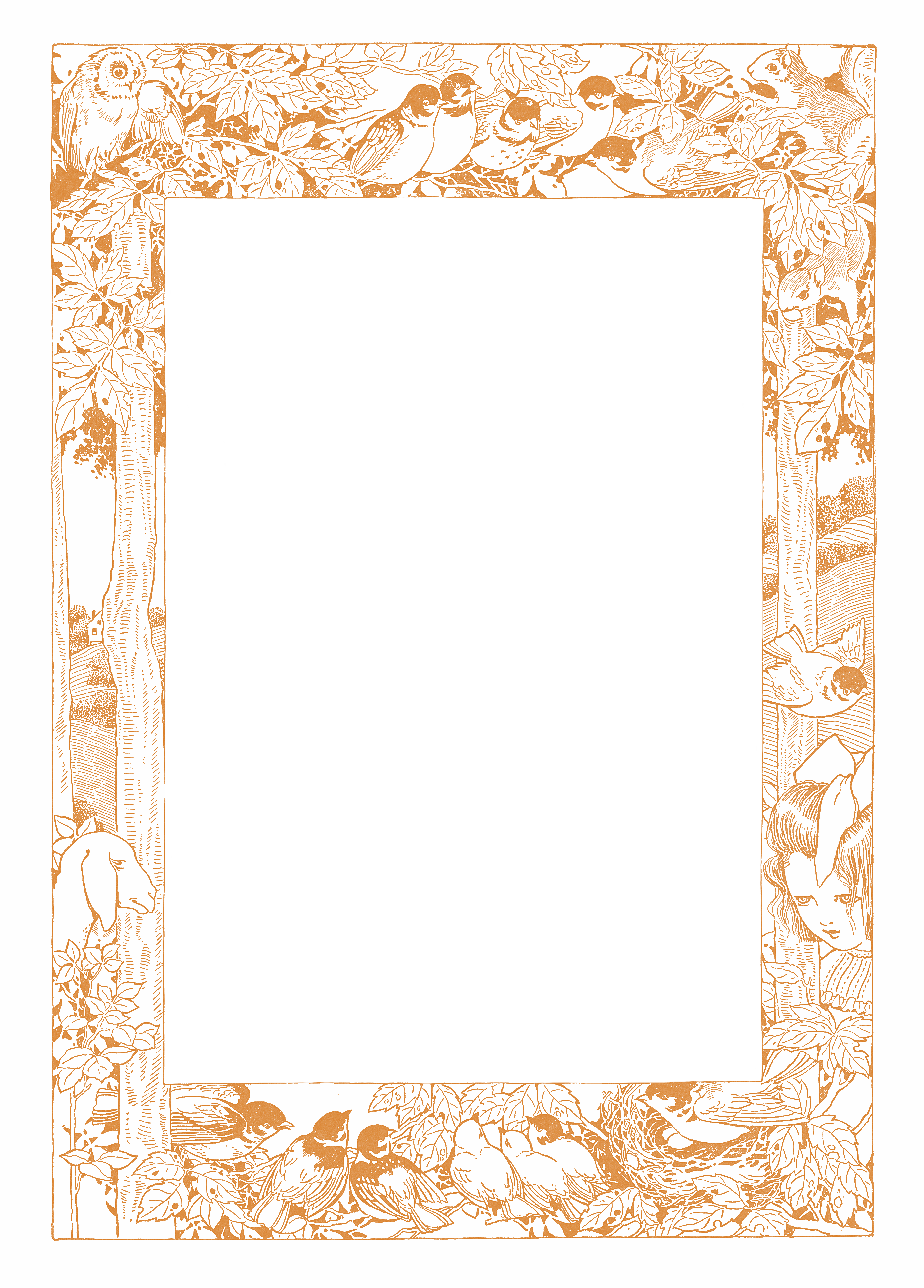 Vintage Christmas Images Free Clip Art For Kids - Picture Frame (1859x2592)