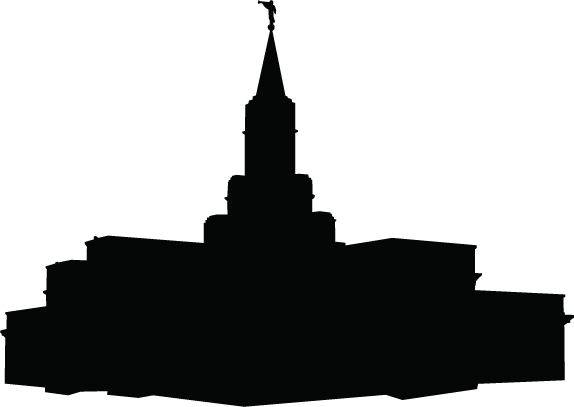 Bountiful Utah Temple Silhouette Clipart - Lds Temple Silhouette (574x407)