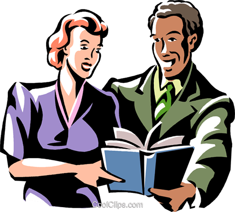 Man And Woman Reading A Book Royalty Free Vector Clip - Читает Книгу Пнг (480x432)