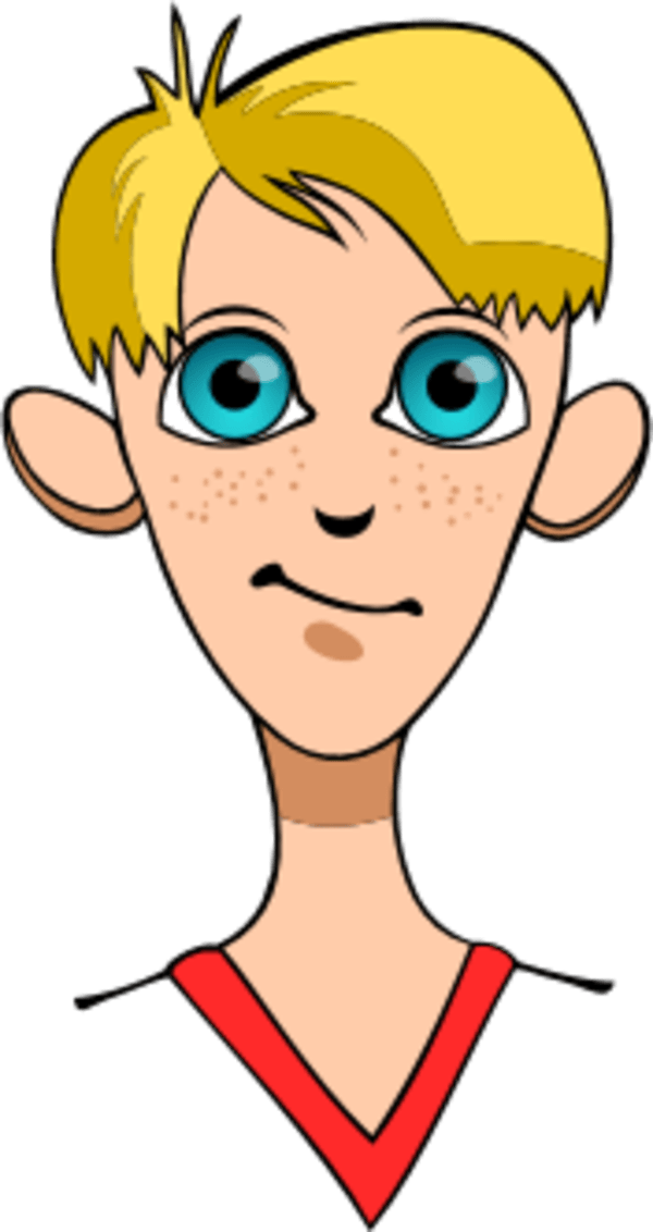 Blonde Hair Blue Eyes Clipart - Blonde Hair Boy Cartoon (600x1132)