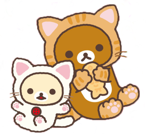 Rilakkuma Transparent Tumblr - リラックマ 猫 (500x462)