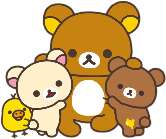 Rilakkuma And Friends Group Hug Png - Rilakkuma And Friends Gif (850x483)