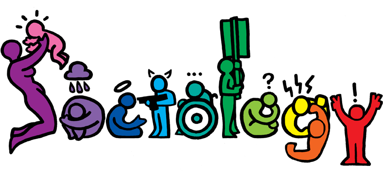 A Drawing Of 'sociology' Spelled Out By People - Sociology Logo (800x400)