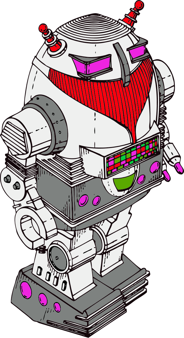 Vector Clip Art - Robot Clip Art (600x1101)