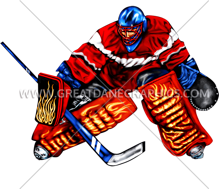 Hockey Goalie Block Production Ready Artwork For T - Ice Hockey (825x620)