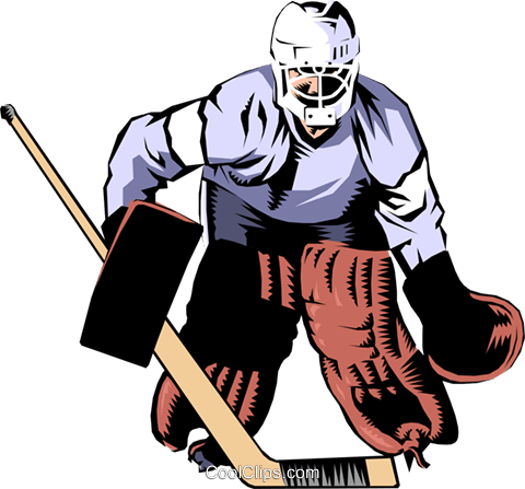Hockey Goalie Royalty Free Vector Clip Art Illustration - Hockey Goalie Clipart (480x447)