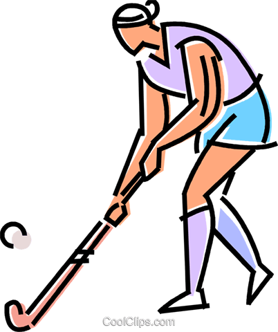 Field Hockey Player Striking The Ball Royalty Free - Clip Art (402x480)