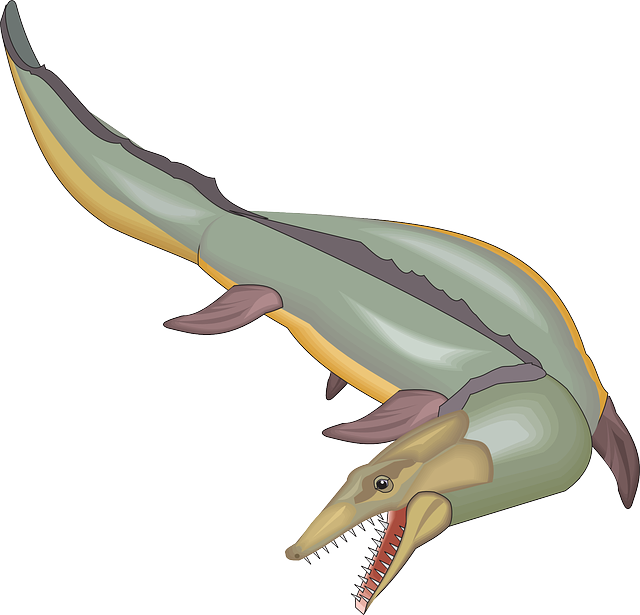 Swimming, Tail, Ancient, Aquatic - Mosasaurus Clipart (640x615)