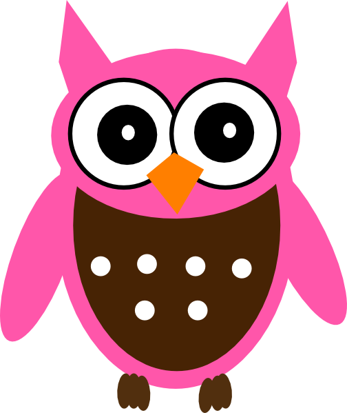 Cute Pink Owl Svg Clip Arts 504 X 599 Px - Cartoon Owl (504x599)