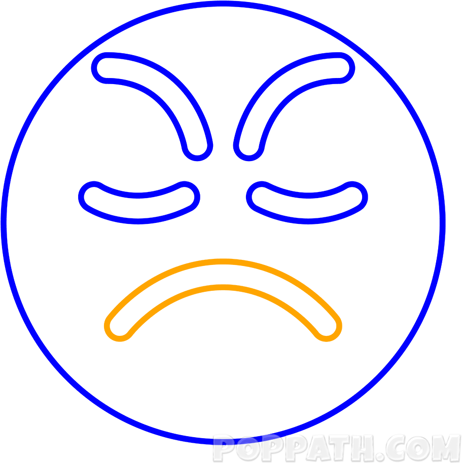 Now We Will Draw A Frowning Mouth - Emoji (1000x1000)