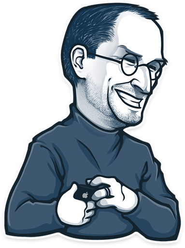Steve Jobs Png - Telegram Great Minds Stickers (383x512)