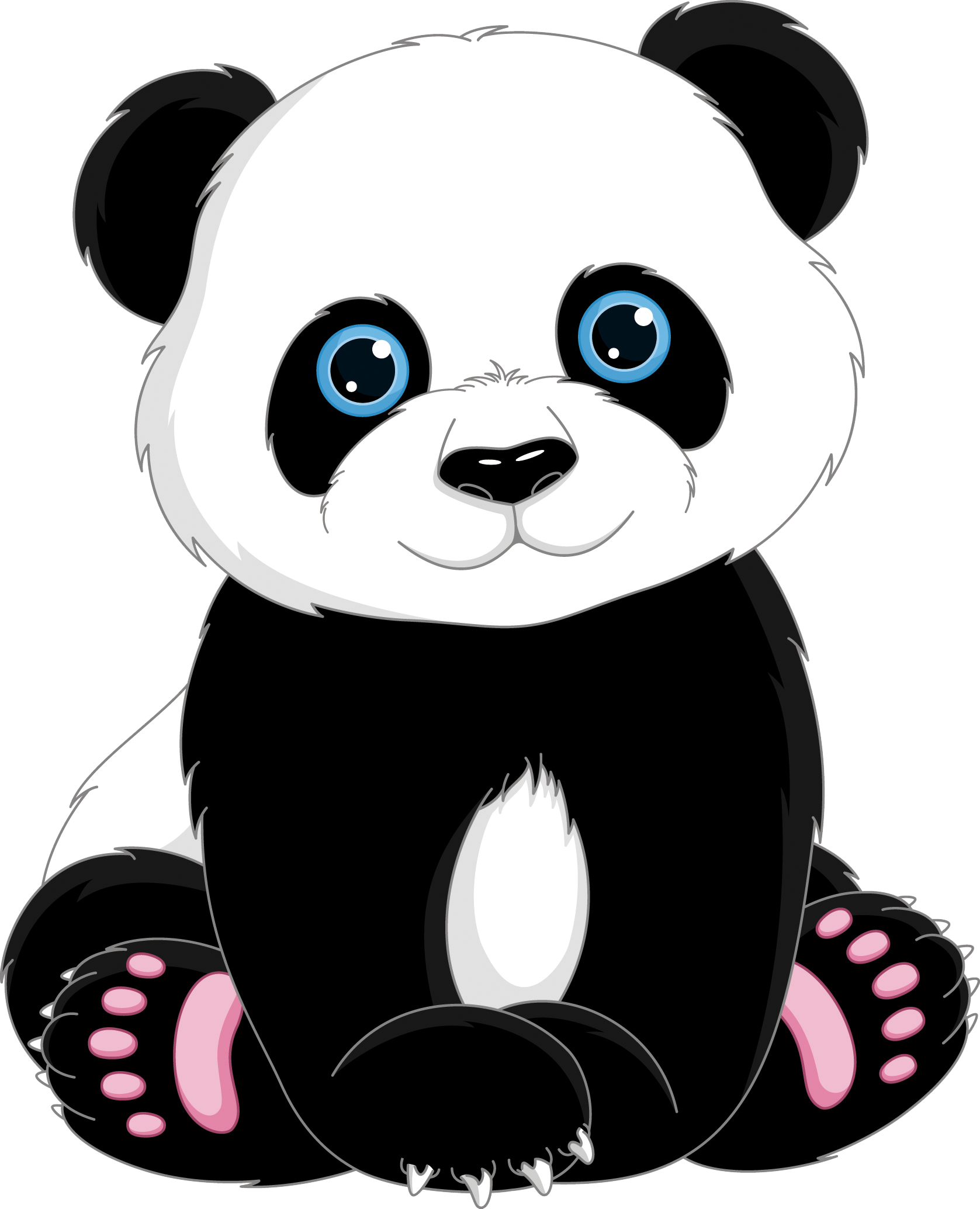 Giant Panda T-shirt Cuteness Clip Art - Cute Cartoon Panda Bear (1677x2069)