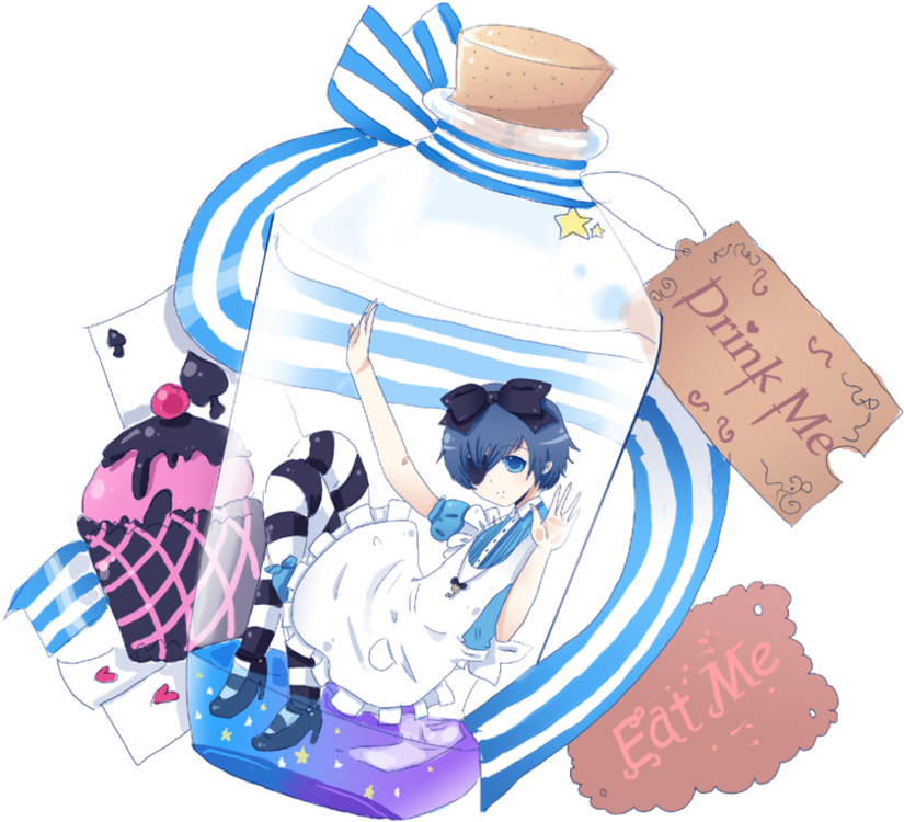 Ciel In Bottle Wonderland By Rinrindaishi - Ciel In Wonderland Png (881x906)