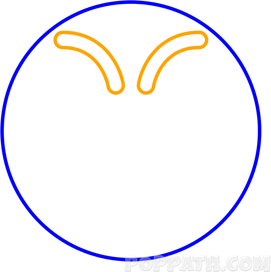 Draw The Angry Eyebrows At An Angle As Shown In The - Emoji (1000x1000)