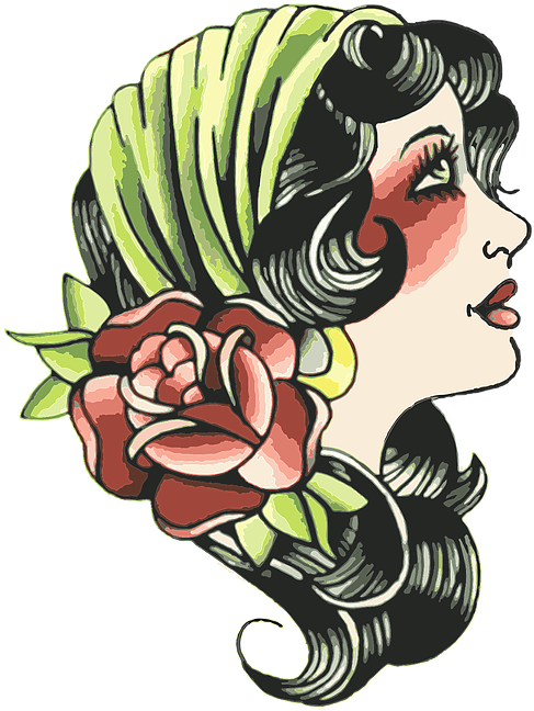 The Gypsy Kit - Traditional Gypsy Woman Tattoo Small (546x698)
