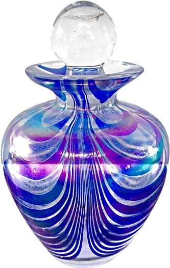 Pairpoint Blue Drape Art Glass Perfume Bottle From - Perfume (525x525)