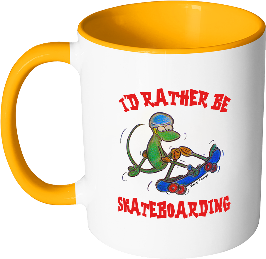 I'd Rather Be Skateboarding Lizard Coffee Mug - Id Rather Be Skateboarding - Tote Bags (1024x1024)