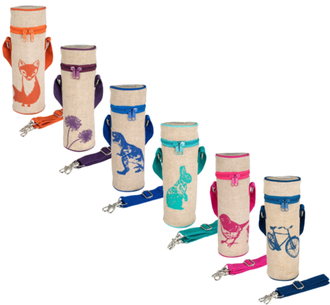 Bottle Bag - Soyoung Insulated Bottle Bag Orange Fox Raw Linen (500x500)