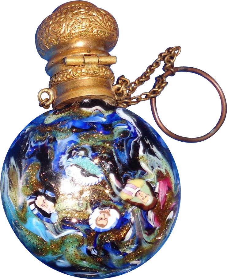 Antique Venetian Round Scent Bottle With Gondolas And - Perfume (958x958)