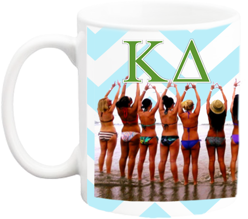 Chevron Pattern Background Custom Coffee Mug - Coffee Cup (500x500)