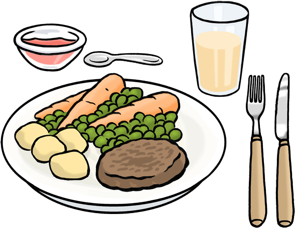 Gesundes Essen Clipart - Leichte Sprache Essen (687x500)