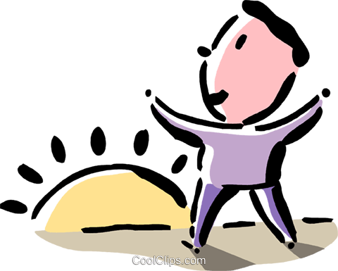 Man Watching The Sun Rise Royalty Free Vector Clip - Man Watching The Sun Rise Royalty Free Vector Clip (480x385)