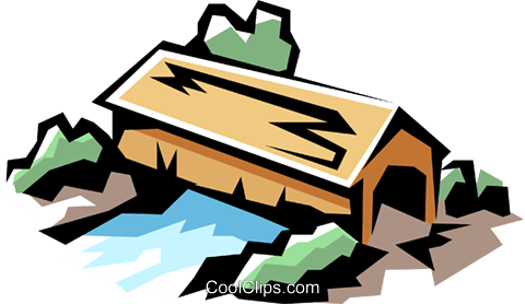 Covered Bridges Royalty Free Vector Clip Art Illustration - Royalty-free (480x278)