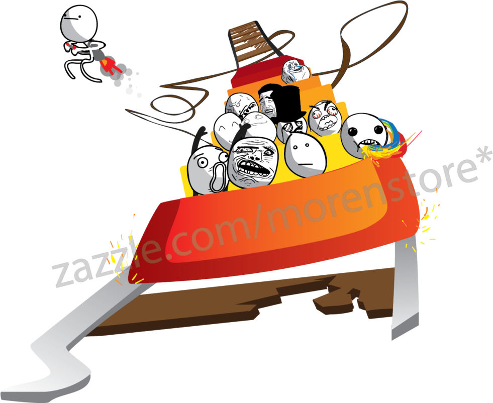 Rage Faces On Roller Coaster By Nyrow - Illustration (998x801)