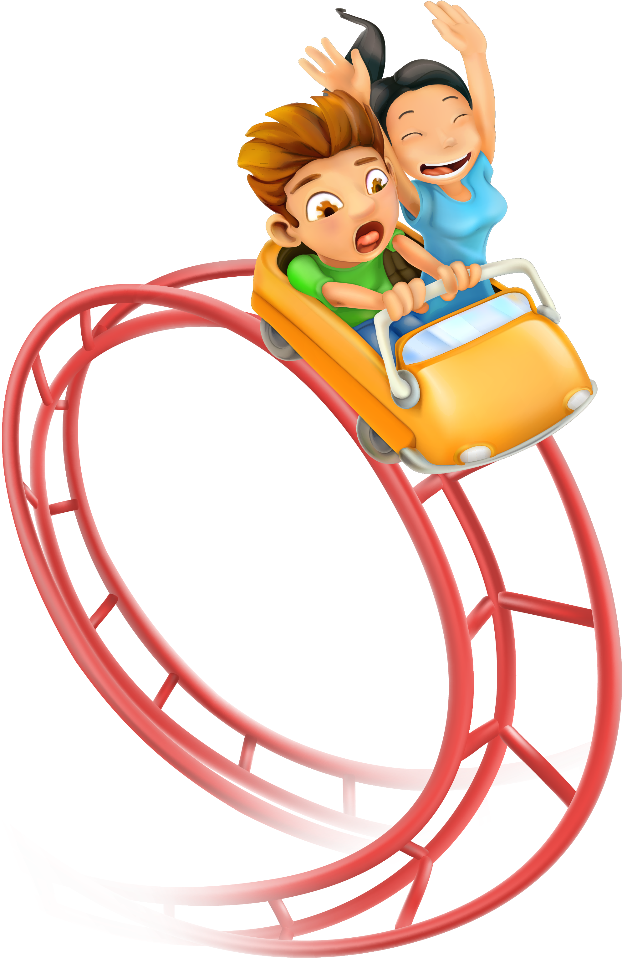 Roller Coaster Amusement Park Clip Art - Roller Coaster Vector Png - (1987x...
