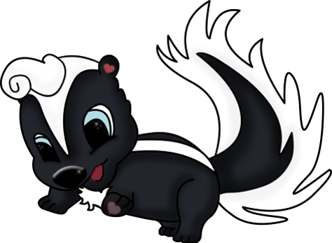Baby Skunk (full Size) - Cartoon (474x347)