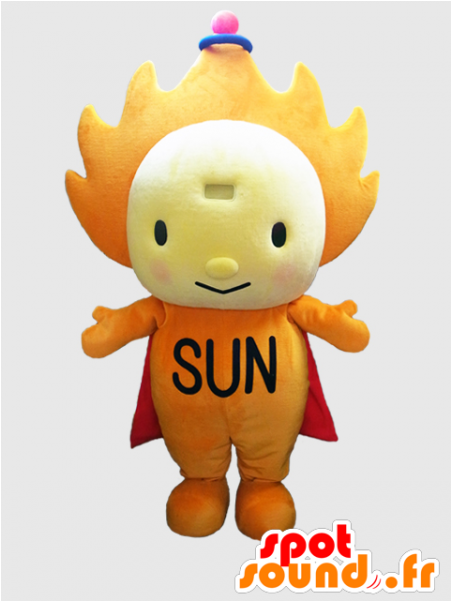 Orange And Yellow Sun Mascot - Nottorin New Spotsound Masot Yuru-chara Green Man With (600x600)