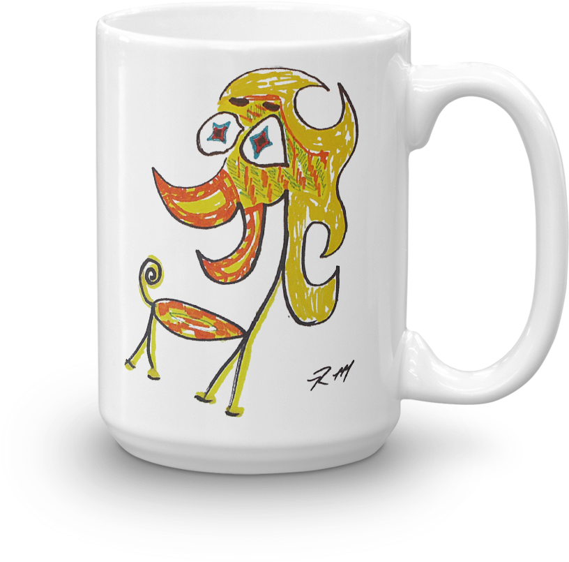 Yellow Mellow Dog Coffee Cup Mug 15 Oz - Coffee Cup (1000x1000)