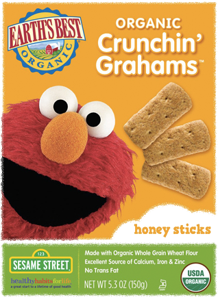 Earth's Best Organic Sesame Street Honey Crunchin' - Earth's Best Crunchin Graham Honey 150g (600x540)