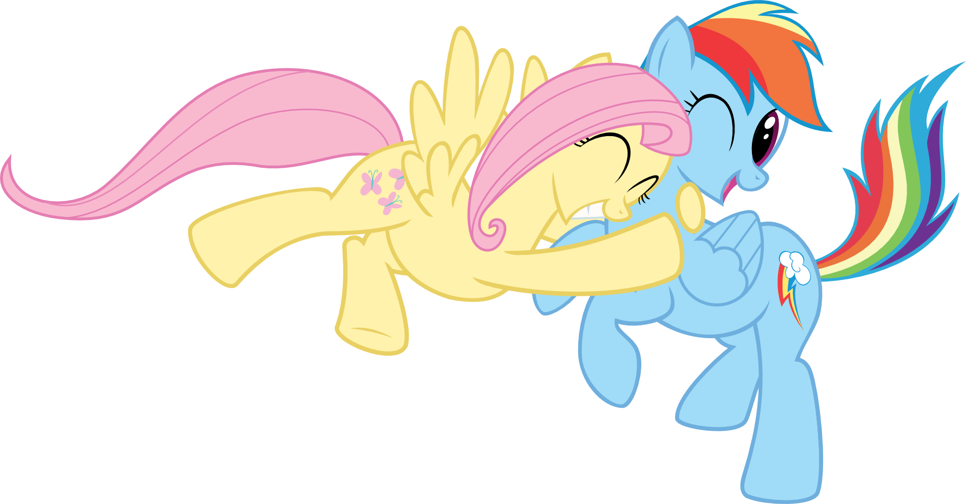 28 Pony Rainbow Dash Fluttershy Mammal Cartoon Vertebrate - Cartoon (1886x985)