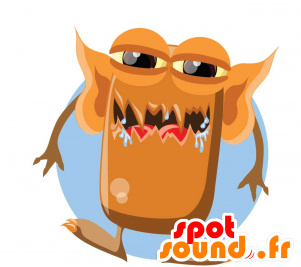 New Orange Monster Mascot With Big Ears - Asagaossan New Spotsound Masot Yuru-chara Dressed (300x400)