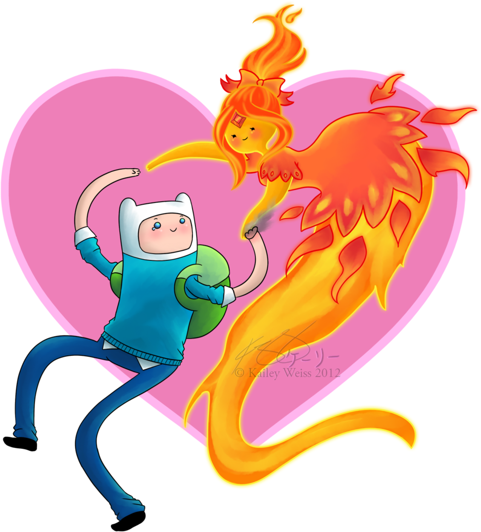 Finn And Flame Princess Fluff By Kairanya - Finn And Flame Princess Kids (1024x1123)