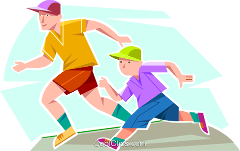 Boys Jogging Royalty Free Vector Clip Art Illustration - Illustration (480x303)