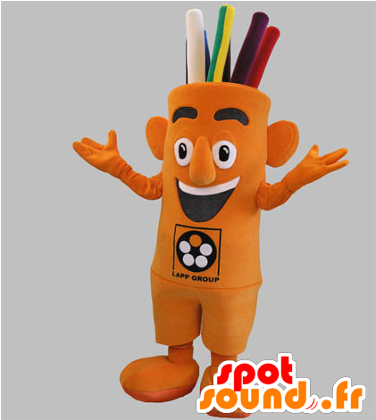 Mascotte De Bonhomme Orange, Géant Avec Les Cheveux - Hapisu New Spotsound Masot Yuru-chara Sun (600x600)