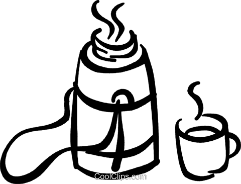 Canteen Of Coffee Royalty Free Vector Clip Art Illustration - Canteen Of Coffee Royalty Free Vector Clip Art Illustration (480x366)