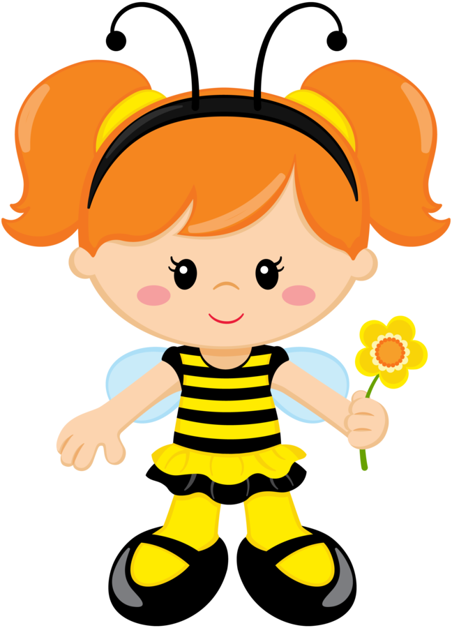 Clip Art, Bee Theme, Cartoon Images, Clipart Images, - Menina Abelhinha (648x900)