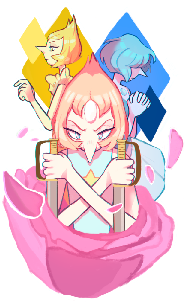 Pink Cartoon Fictional Character Art Illustration - Steven Pearls And Blue Glaze (811x1094)