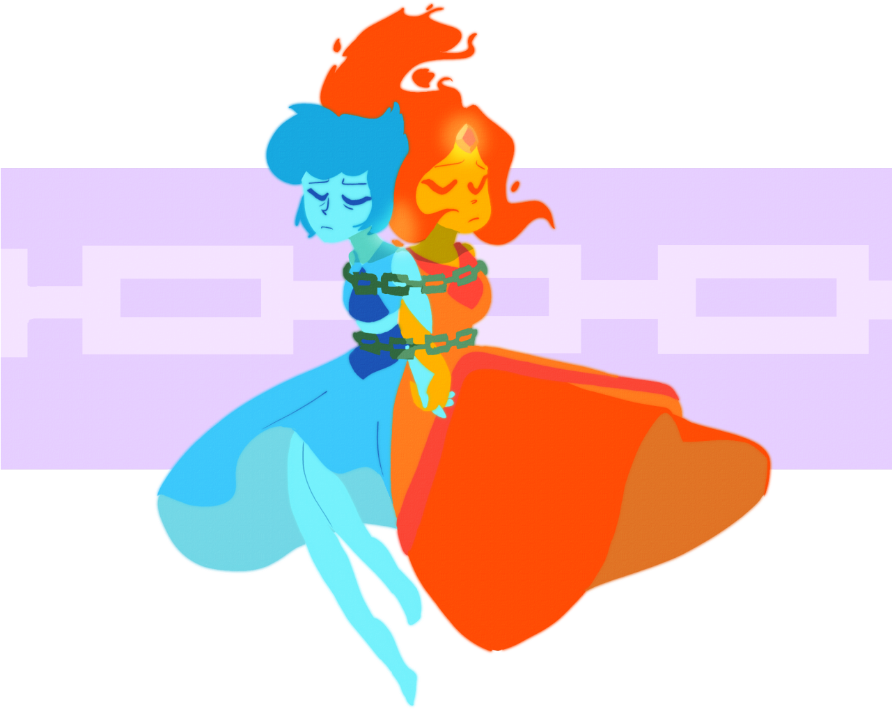 Fan Art - Flame Princess Vs Lapis Lazuli (1280x1140)