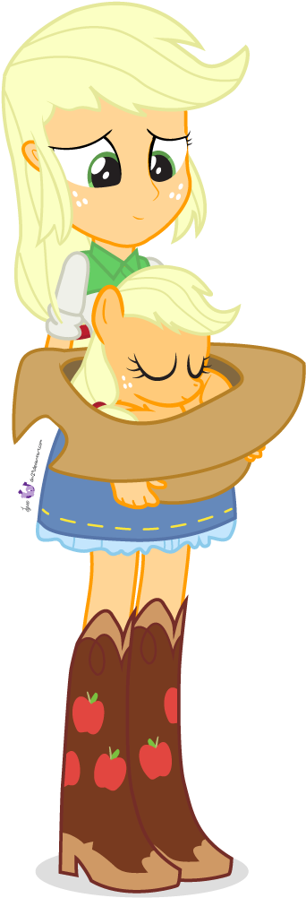 A Tired Pardner - Applejack My Little Pony Equestria Girls Vector (375x1050)