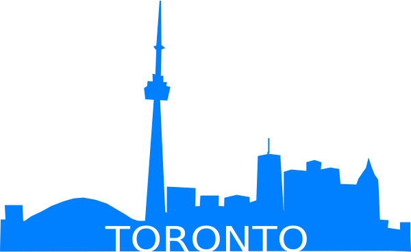 City Skyline Clip Art - Toronto Skyline Outline (600x368)