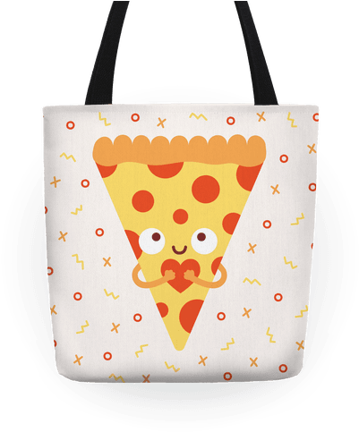 Pizza My Heart Tote - Pizza My Heart Tote Bag: Funny Tote Bag From Lookhuman. (484x484)