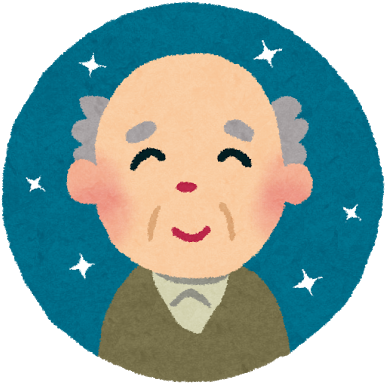 Ojiisan Face - 老人 笑顔 イラスト (400x398)