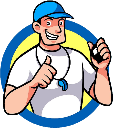 Art Clipart, Images Libres De Cliparts, Cuisine Extérieure - Coach Sportif Dessin Animé (490x542)