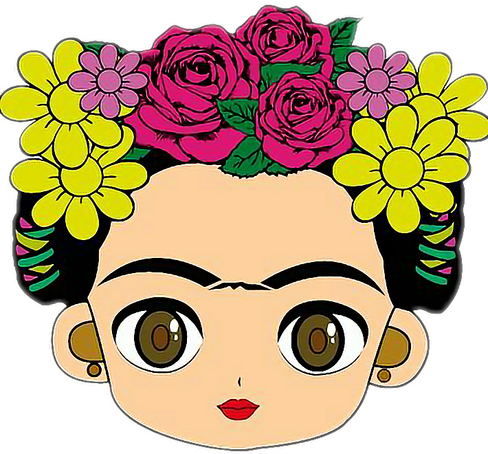 Resultado De Imagem Para Frida Kahlo Dibujos Animados - Cara Frida Kahlo Dibujo (710x660)