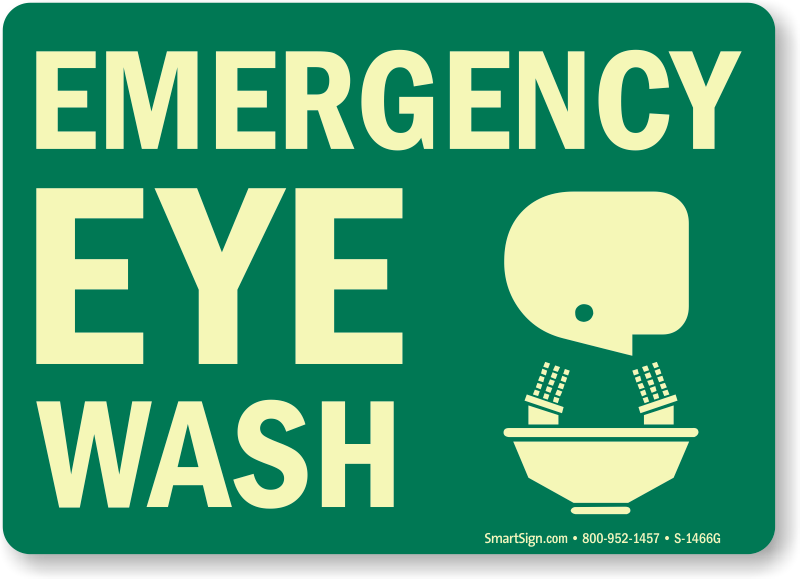 Emergency Eye Wash Sign - Printable Eye Wash Station Sign (800x579)